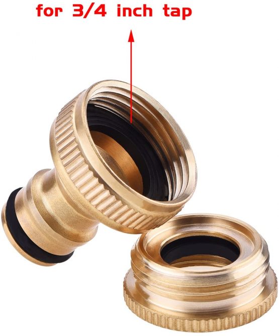 Brass Hose Tap Connector 1/2 Inch to 3/4 Inch, Garden Water Hose Thread Pipe Tap Faucet Adapter - Image 3