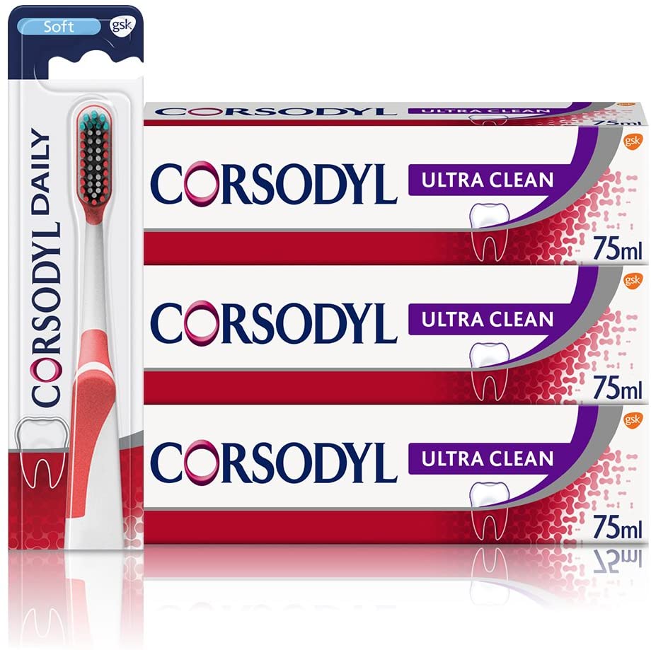 Corsodyl Ultra Clean Gum Care Toothpaste And Toothbrush Multipack