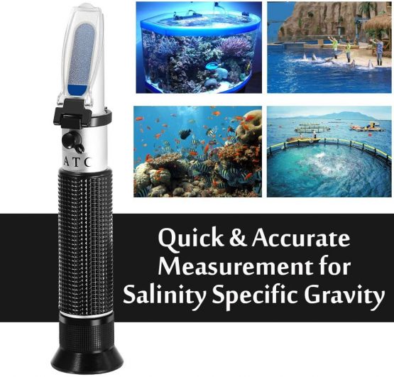 V·RESOURCING Seawater Salinity Refractometer, Automatic Temperature Compensation Sea Water Salinity Measurer for Aquarium,Hydrometer,0-100ppt & 1.000-1.070 Salinity Specific Gravity - Image 2