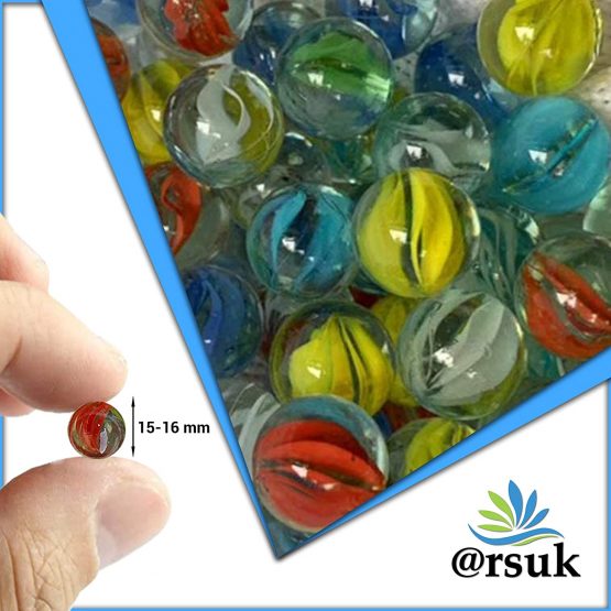 ARSUK Cat's Eye Glass Marble Runs, Comes in a bag, Protection against damage, Sports Toys & Outdoor Games (40 Pcs Colour Marble) - Image 3