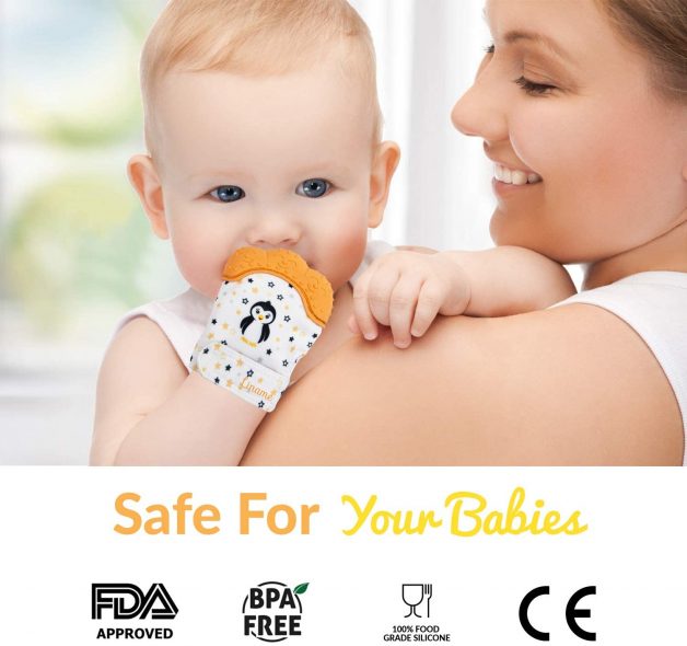 Liname®️ Deluxe Teething Set Includes Teething Mitten for Babies