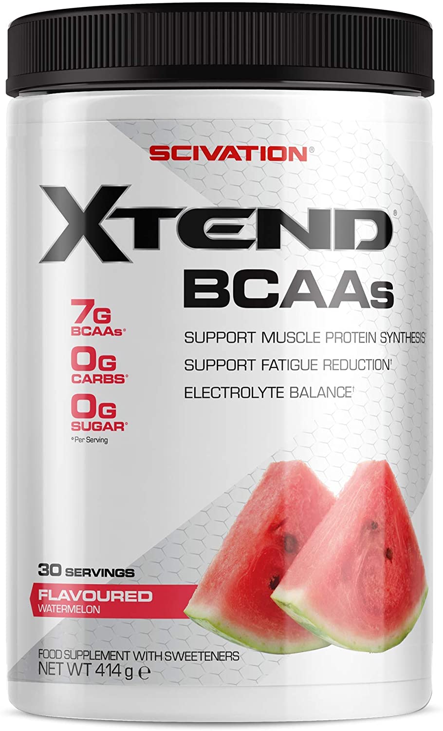 XTEND Original BCAA Powder Watermelon Explosion 30 Servings, White, 30 Servings (Pack of 1)