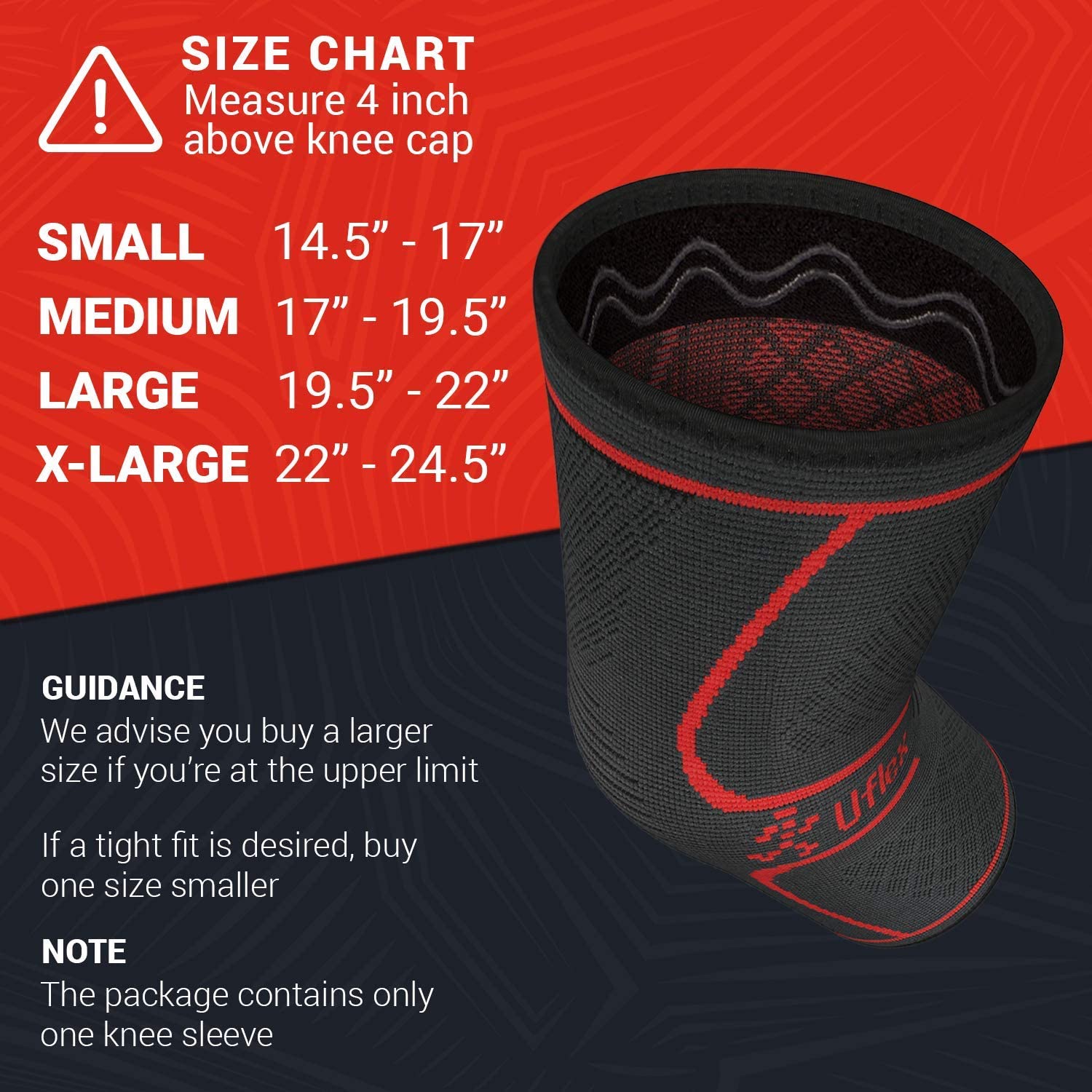 UFlex Athletics Compression Knee Brace for Women & Men Knee Sleeves Support for Sports Running, Weightlifting, Arthritis - Image 2