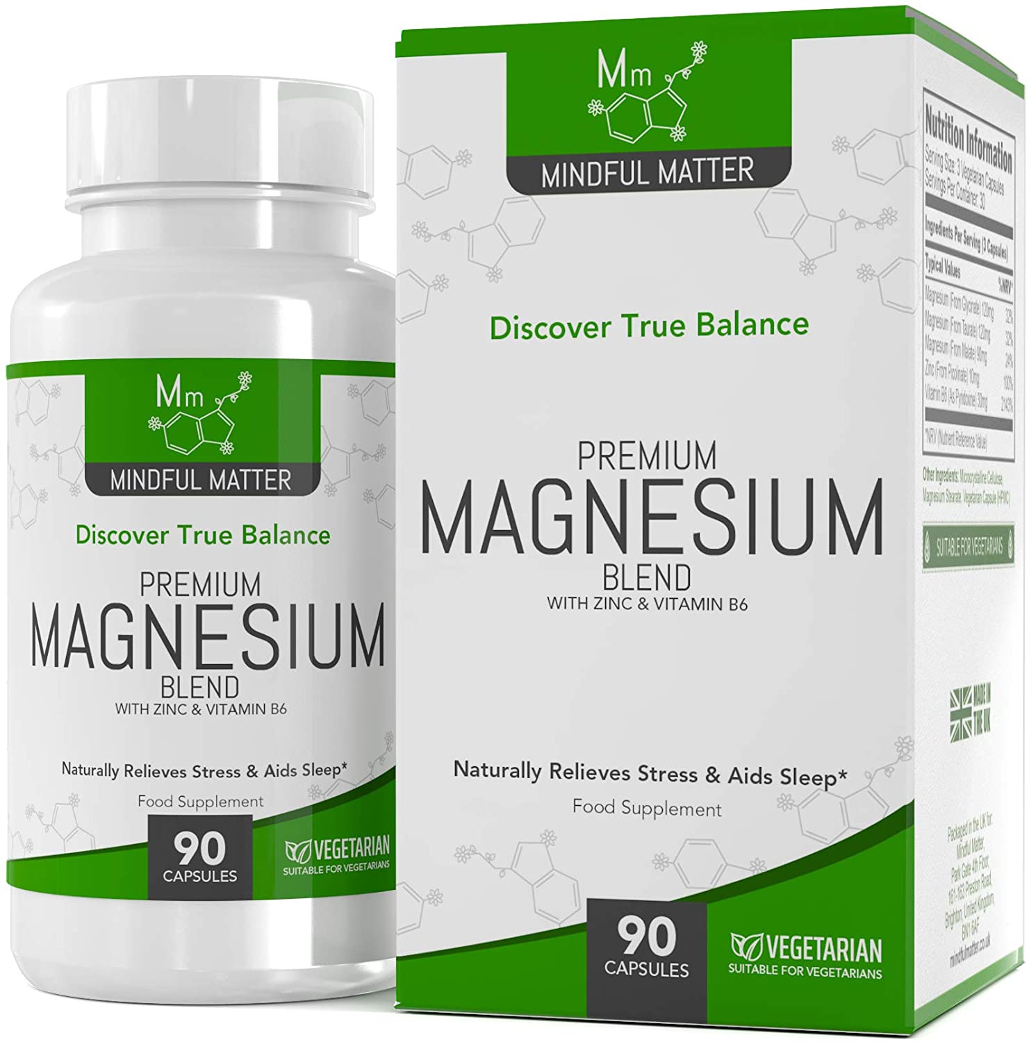 MM Magnesium Blend, White, 90 count (Pack of 1)