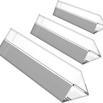 BELLE VOUS K9 Crystal Triangle Prisms (3 Pack) Photography Triangular Prisms Refractor with Velvet Pouch, Microfiber Cloth and Gift Box - Clear Lens for Light Spectrum Physics - Rainbow Effect Photo