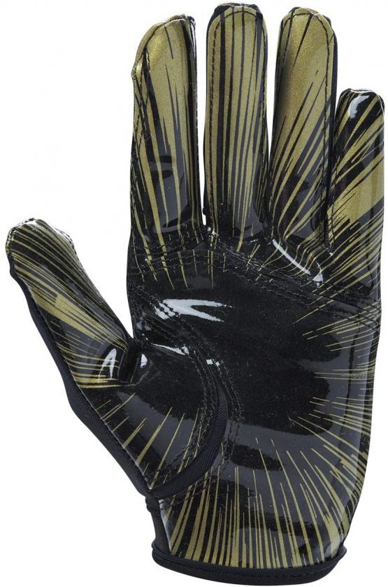 Wilson NFI Stretch Fit Receivers Glove American Football, Black/Gold, One Size - Image 2