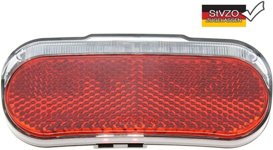 P4B Bicycle Dynamo Rear Light LED Model 539 with Parking Light and Reflector | StVZO Approval | for Mounting on Luggage Rack (80 mm Screw Spacing)