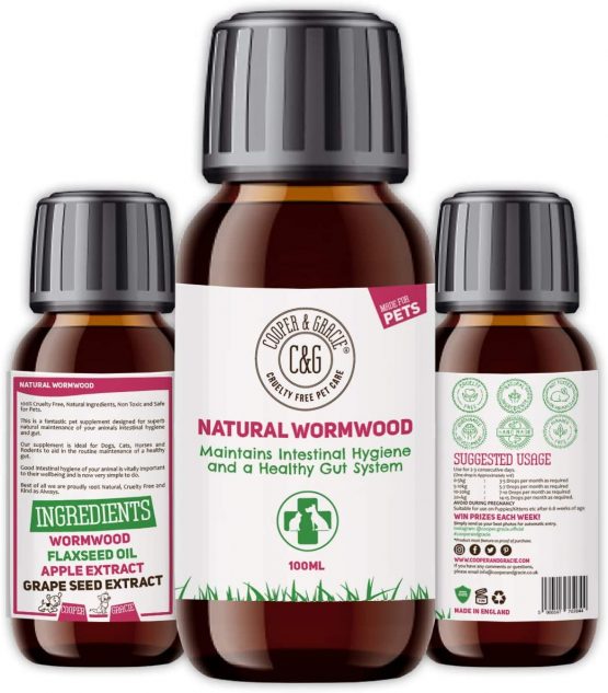 C&G Pets | Natural Worm Wood | Natural Solution For Intestinal Health No Nasty Chemicals | Powerful Colon Cleanse For Dogs, Cats, Poultry, Birds, Ferrets, Rabbits & Pets