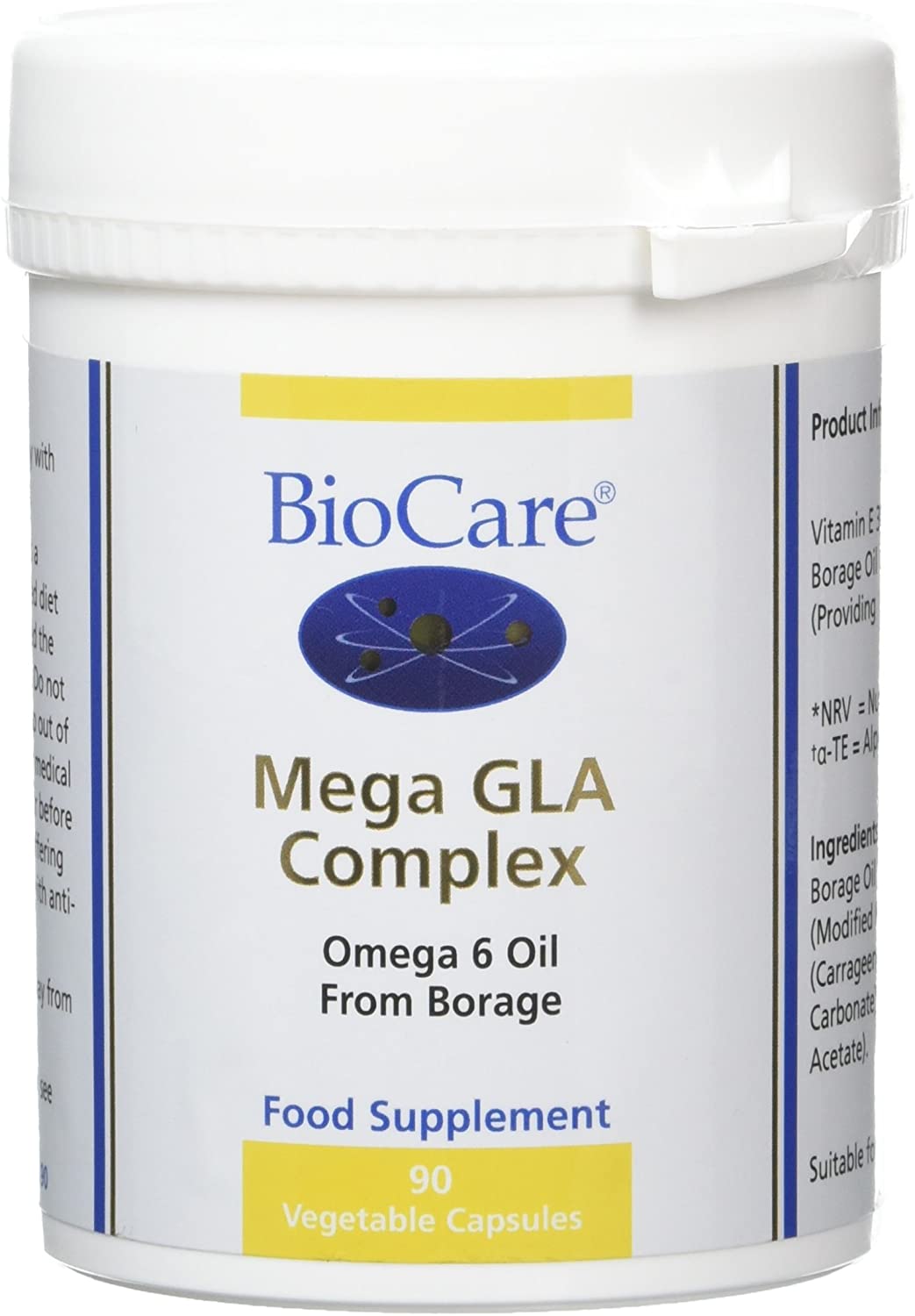 BioCare Mega GLA Omega-6 - High Strength Borage Oil with Vitamin E for Antioxidant Support - 90 Capsules, 90 count (Pack of 1)