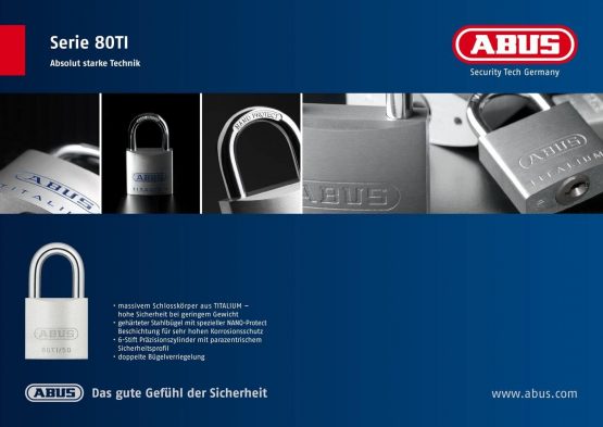 ABUS 80ti/40HB63 40 x 63mm Titalium Padlock with Long Shackle - Image 3