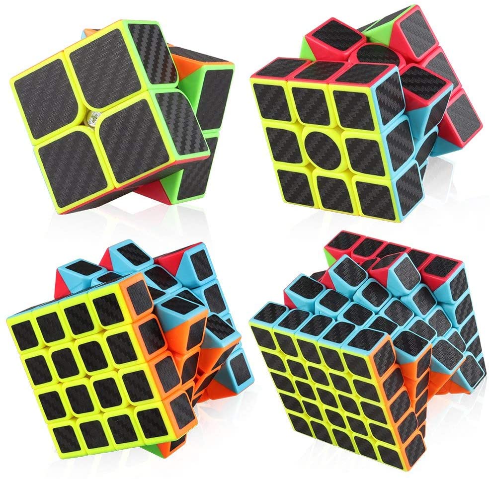 cfmour Rube Cube,Rube Cube Speed Cube Set,2×2 3×3 4×4 5×5 Carbon Fiber ...