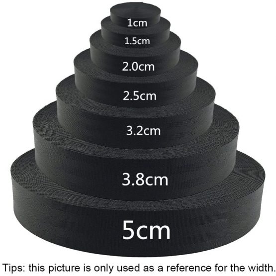 RETON 15MM 10 Yards Black Nylon Heavy Webbing Strap (15MM, 10 Yards) - Image 3