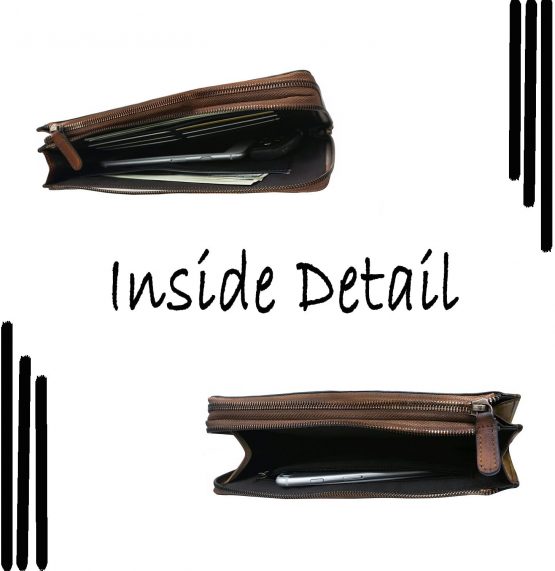 LETEULO Wallets for Women Zipper Around Clutch Wristlet with Transparent Touch Screen for Phone Brown - Image 3