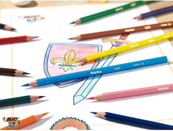 BIC Kids Evolution ECOlutions Colouring Pencils - 24 Assorted Colours, Tin Pot of 60 - Image 2