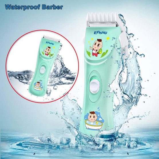 ENSSU Electronic Baby Hair Clipper, Waterproof Kids Quiet Hair Trimmer with 2 Guide Combs, Cordless Children's Hair Trimmer with Safe Ceramic Blades - Image 2