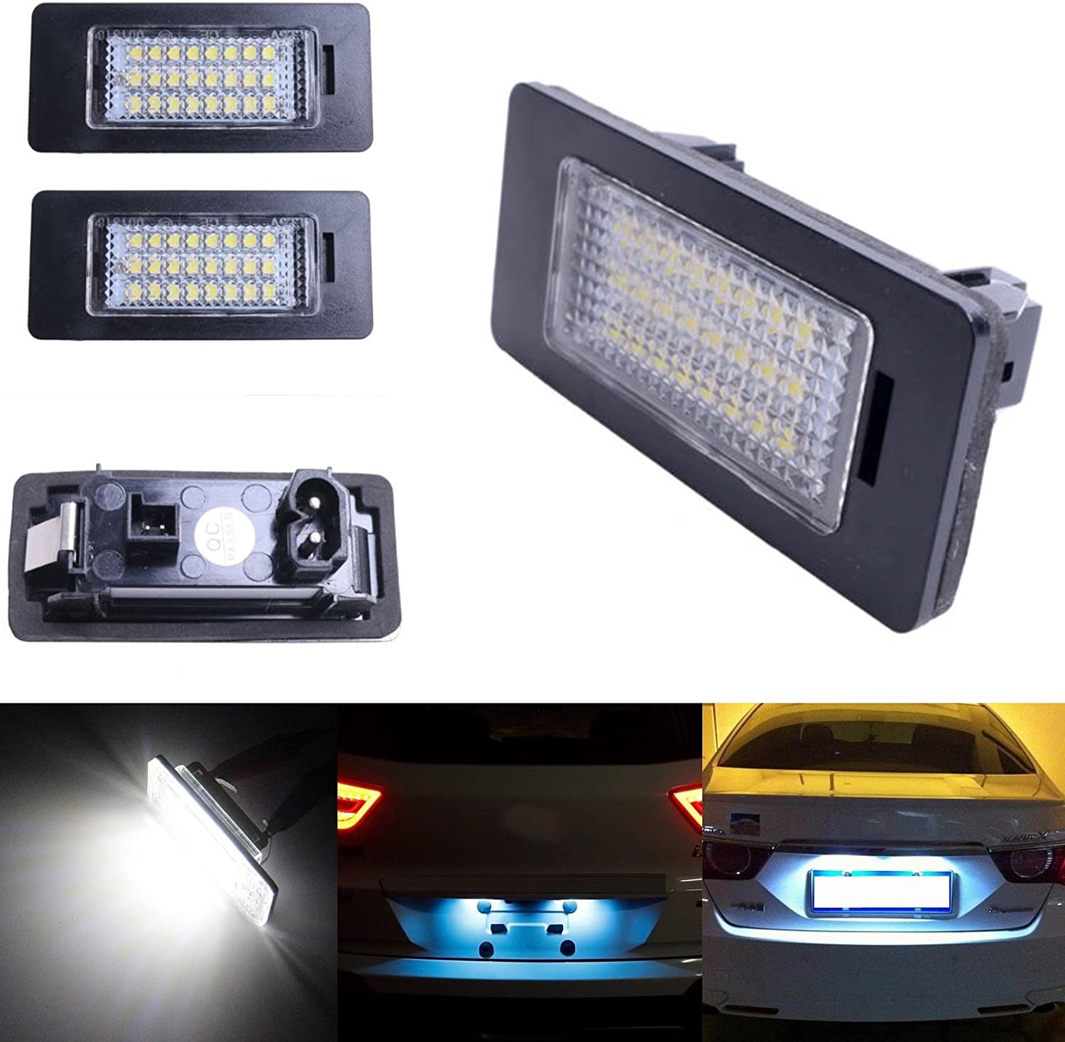 Ricoy 24 LED License Plate Number Lights For E81 E82 E90 M3 E92 E70 E39 F30 E60 E61 E93 6000K (Pack of 2)