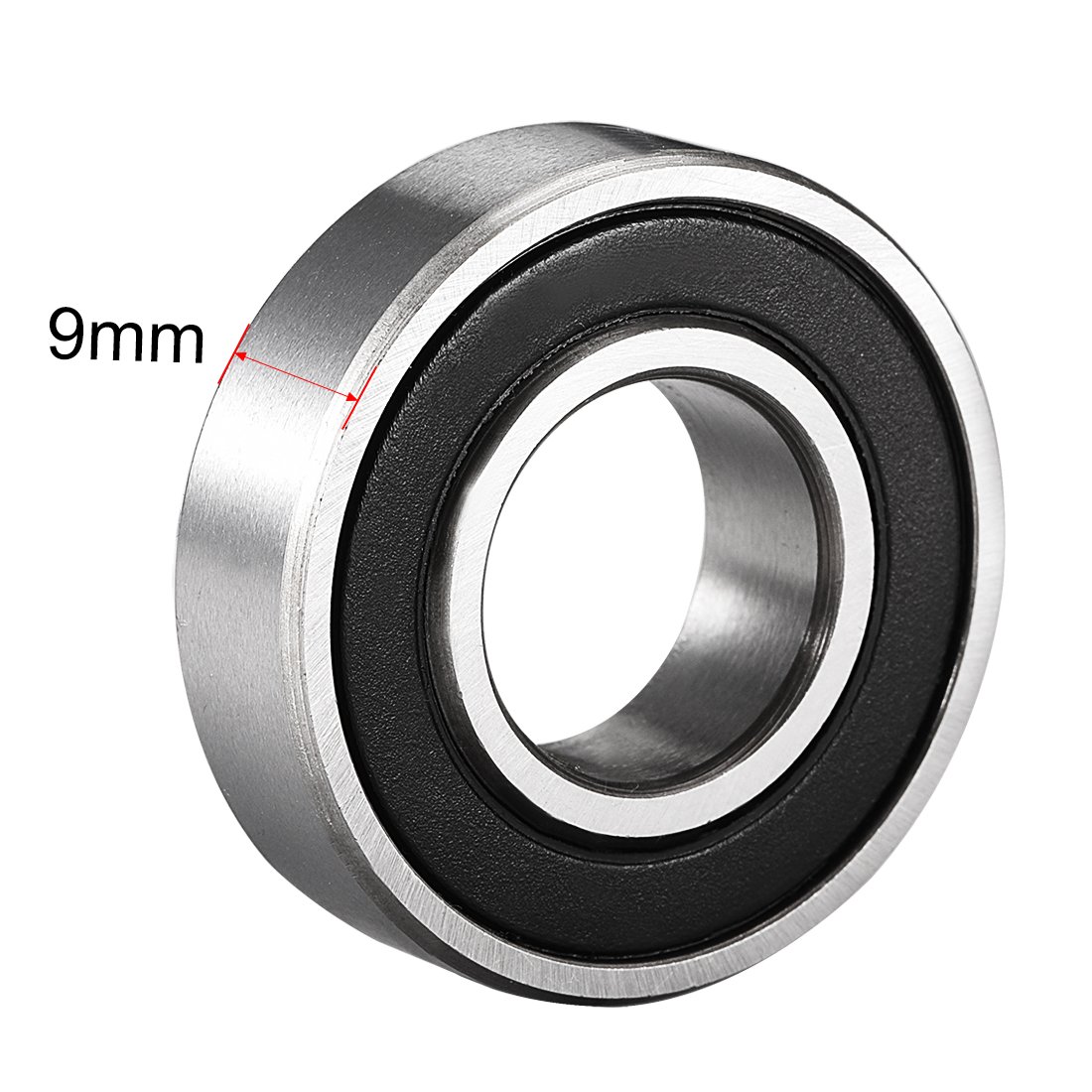 sourcing map 6002-2RS Ball Bearing 15mm x 32mm x 9mm Double Sealed 180102 Deep Groove Bearings High Carbon Steel Z1 (Pack of 2) - Image 3