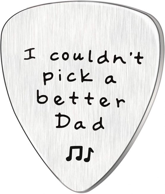 Fathers Day Gift Mens I couldn't Pick a Better Dad Guitar Pick Custom Gift for Daddy Papa Stainless Steel