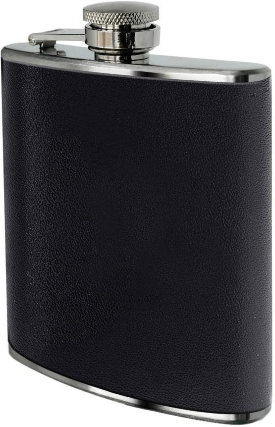 Premier Housewares 508255 Hip Flask - Black H14 x W10 x D3cm