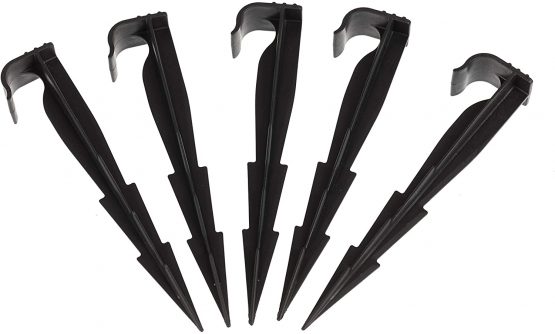 GARDENIX® Pack of 100 AquaPEG Ground Securing Pegs for Drip Irrigation Line Weeping Pipe Soaker Hose