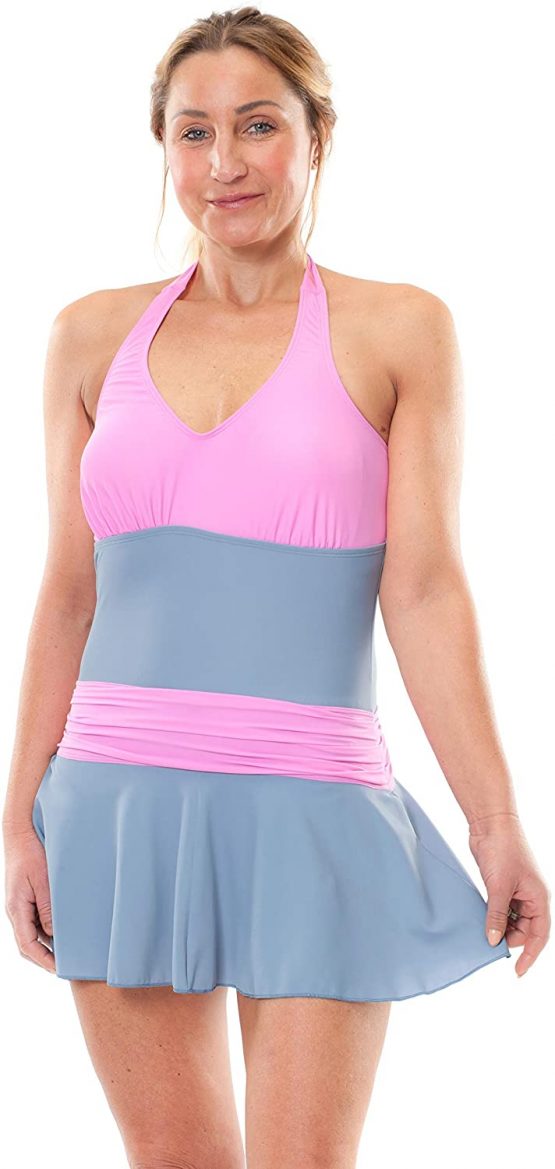 KesVir Ladies Incontinence Skirt Swimsuit Silver/Cameo, Size 20