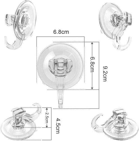 Hooks, Ulinek 4 Pack Bathroom Wall Door Wreath Glass Window Hanging Suction Cups Sucker Hooks Kitchen Utensil Handbag Key Coat Towel Holder Hanger Heavy Duty Max Holding 3 KG - Image 3