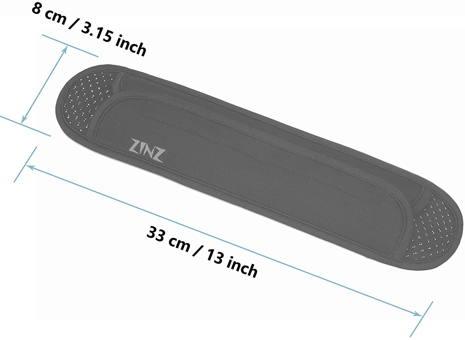 ZINZ Ultra Thick & Breathable Universal Shoulder Pad Cushion for Bag Long & Comfort, Drak Gray - Image 2