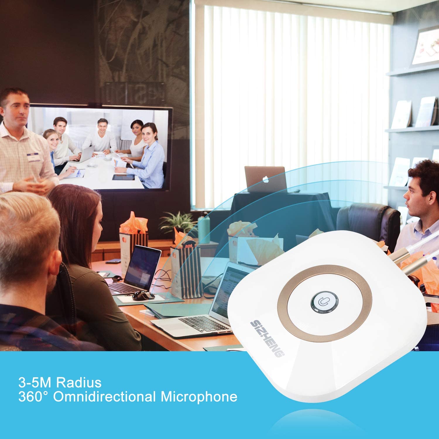 Computer Conference Microphone Conference Microphone for Computer Laptop Condenser Omnidirectional Mic ...