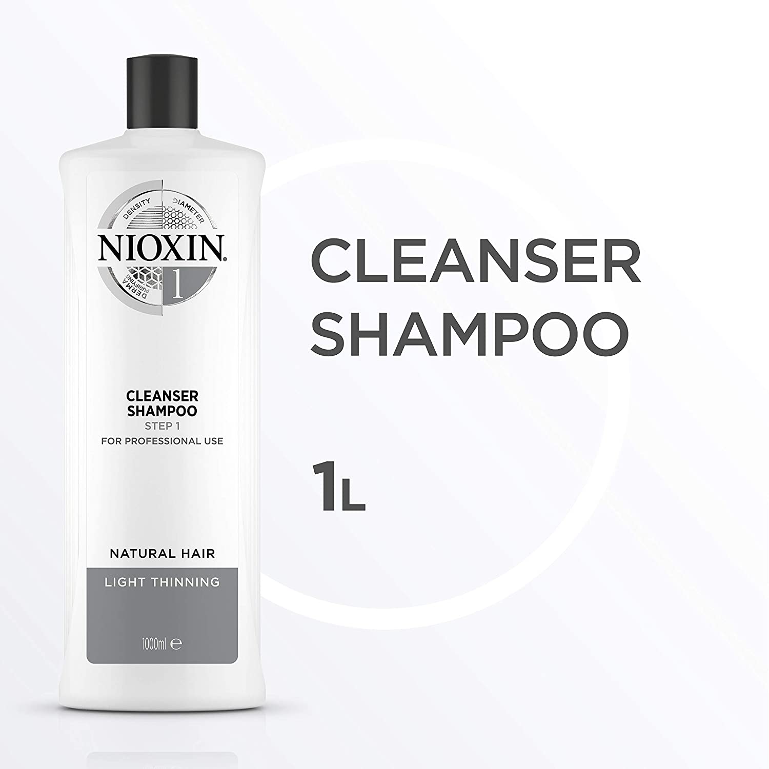 Nioxin 3-Part System, System 1 Natural Hair with Light Thinning, Hair Thickening Treatment, Scalp Therapy, Shampoo 1L - Image 2