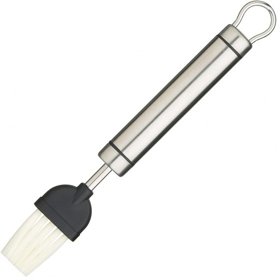 KitchenCraft KCPROPB Professional Nylon Bristle Pastry Brush for Basting and Glazing, Stainless Steel, 20 cm, Silver