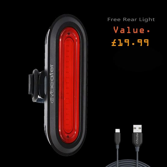 Cycleafer® BIKE LIGHTS SET, USB Rechargeable LED BIKE LIGHT, 3 YEAR WARRANTY, POWERFUL Lumens, FRONT Bicycle Lights + FREE TAILLIGHT Rear Light, Premium Quality Flashlight, Module aubVOLT l UK COMPANY - Image 2