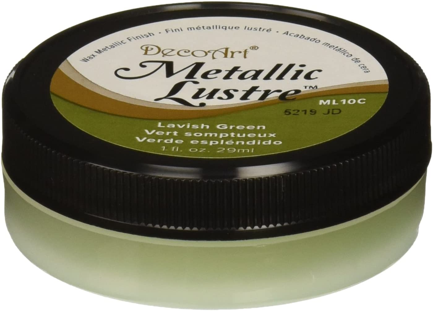 DecoArt Americana Metallic Lustre Jar Of Paint, Acrylic, Lavish Green, 15 x 10 x 2.50 cm, 2.54 x 10.16 x 15.24 cm