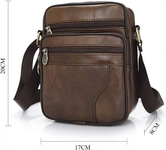 Realmark Men`s Genuine Leather Crossbody Bag Messenger Shoulder Bag Business Purse Bag - Image 3