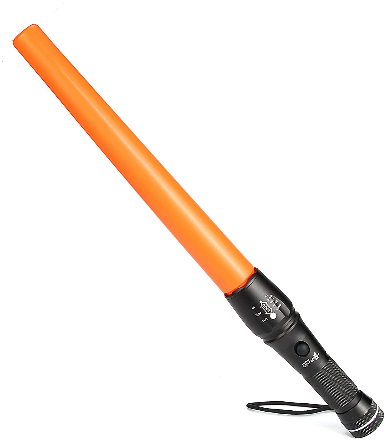 ULTRAFIRE 16-Inch Signal Traffic Wand LED Torch 980 Lumens, Zoomable Tactical Torch 5 Modes Safty Flashlight