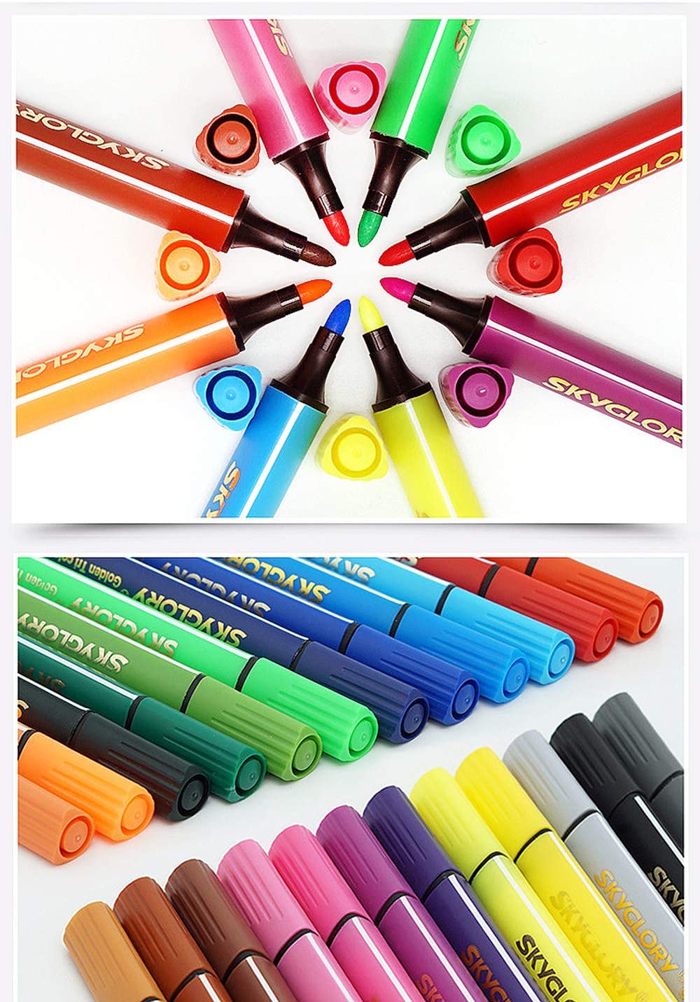 18 Colors Watercolor Markers With Stamps Muro Dual Tips Art Markers For