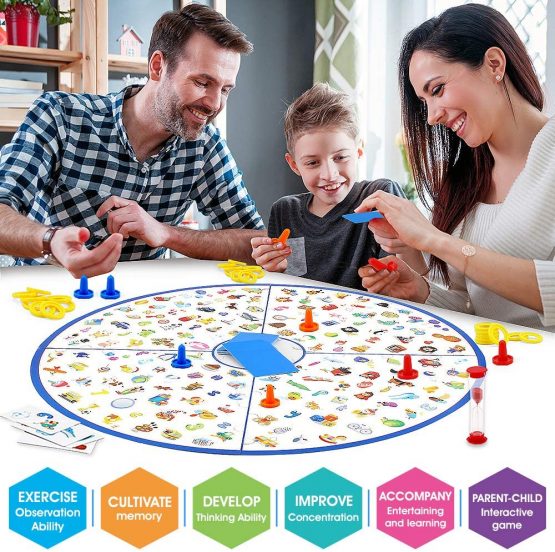 VATOS Board Game, Kids Educational Board Game Little Detective Card Game Tabletop Game for Kids Families Party, Train Your Responsiveness Toys for Kids Toddlers 3,4,5,6,7 Years Old Boys & Girls (Blue) - Image 2