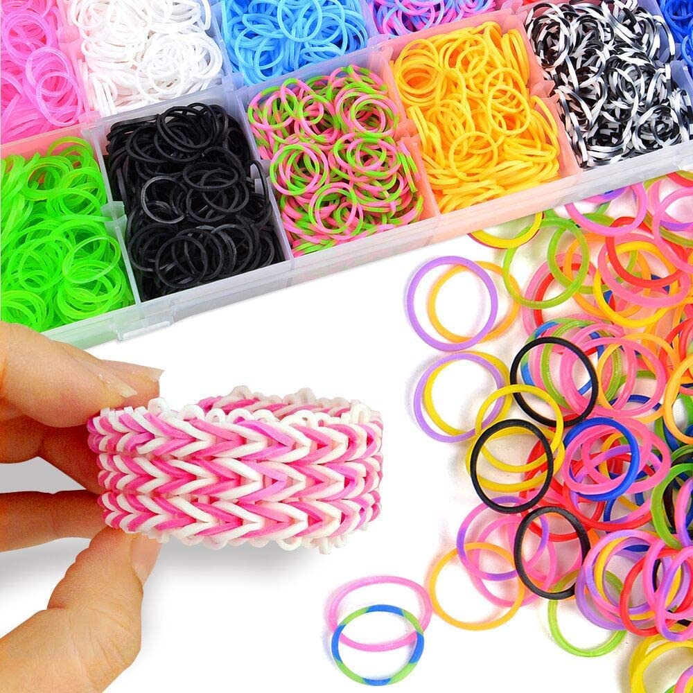 Ucradle Loom Band Kit , 11648pcs Rainbow Rubber Bands Bead Loom Kit 10000 Rubber Bands, 500 S