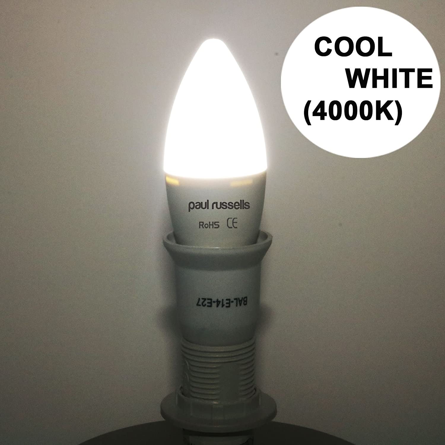 paul russells LED Light Small Edison Screw E14, 60watt Equivalent, 6.5W 806LM LED Bulbs, 4000K Natural Cool White - Image 2