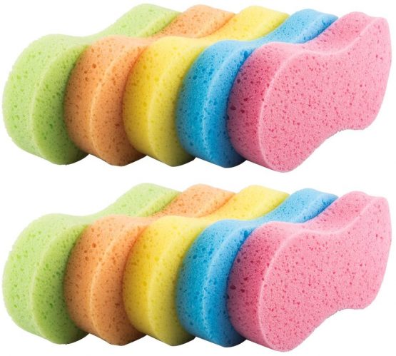 Belinlen 10 Pack Car Wash Sponges Multi-functional Sponge Multi-color Cleaning Sponges with Vacuum Compressed Packing