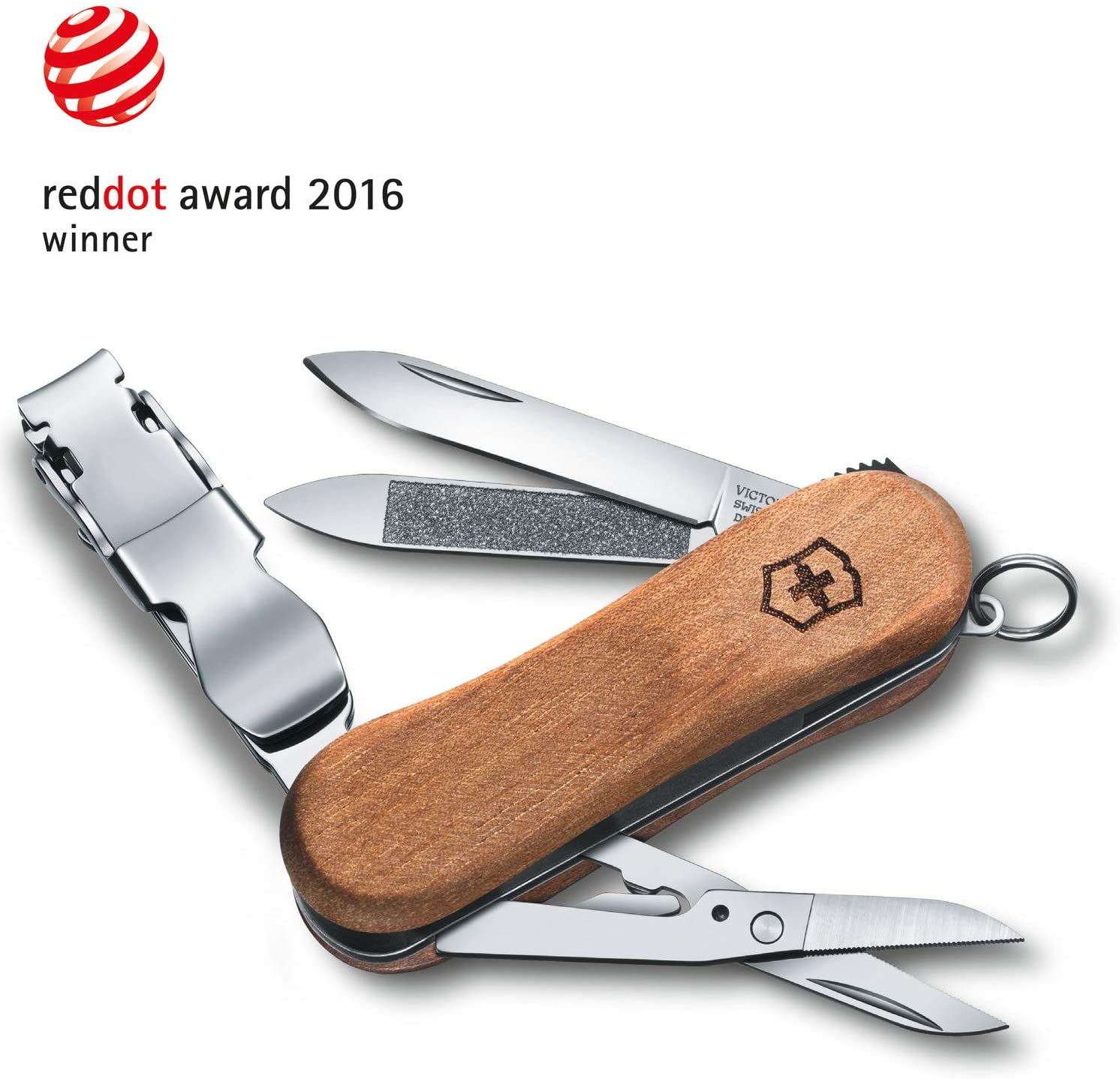 Victorinox Nailclip 580, Swiss Made, 6 Functions, Nail File, Nail Clipper, Blade, Scissors, Wood, Small/30 mm - Image 2