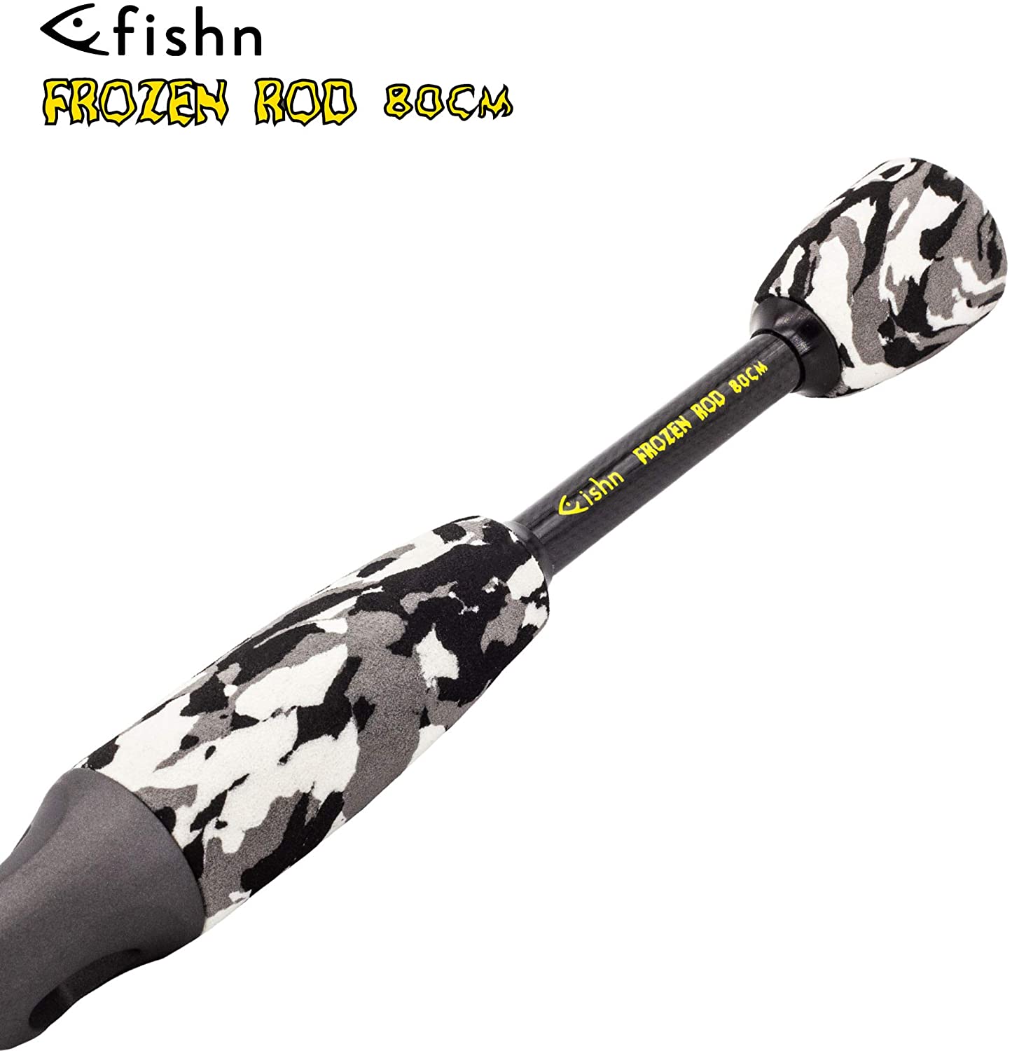 FISHN FROZEN Ice fishing, ice rod, ice fishing rod - length: 80cm - high  resilience - handy and light – carbon, for fishing for all types of fish  such