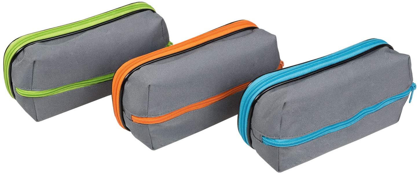 Idena 20031 Duo Pencil Case in 3 Assorted Colours Multi-Coloured, Colourful - Image 2
