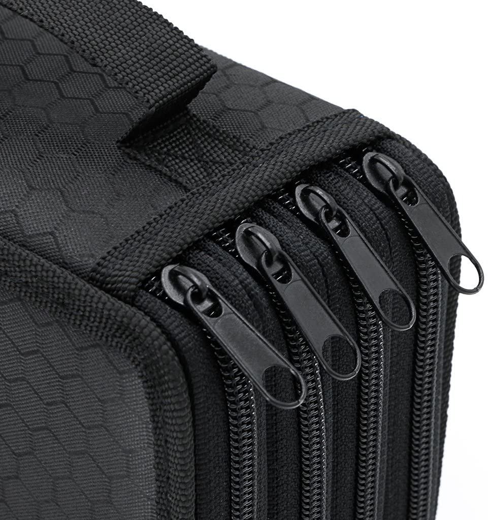IGNPION Large Multi-Layer School Pencil Case for 72 Colored Pencils, Black - Image 4
