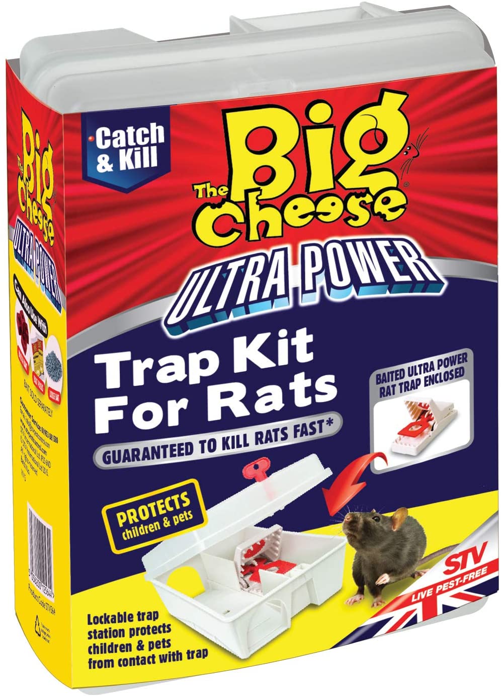 The Big Cheese Ultra Power Ready-Baited Rat Trap Kit, Reusable Rodent Trap For Indoor & Outdoor Use, Humane Pest Trap - Image 2