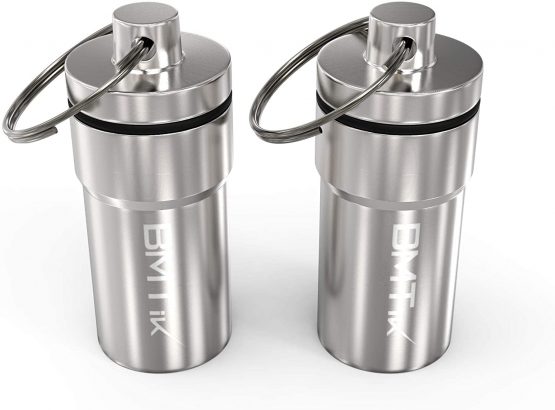 BMTick Smell-Proof Portable Mini Ashtray Capsule (Large Size, Silver) (Odourless) 2 Pack! - Image 2
