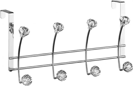 Premier Housewares 509868 8 Hook Over Door Hanger with Diamantes - Chrome