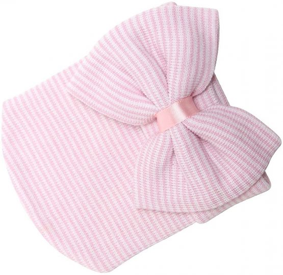 SunTrader Newborn Baby Girls Infant Toddler Hospital Beanie Bow-Knots Hat Knit Cap - Image 2
