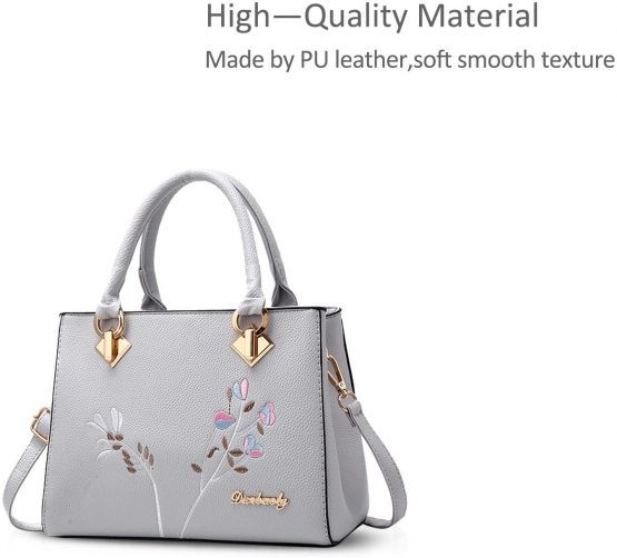 NICOLE&DORIS Retro Women Top Handle Handbags Tote Purse Shoulder Bag Crossbody Bag PU Leather - Image 3