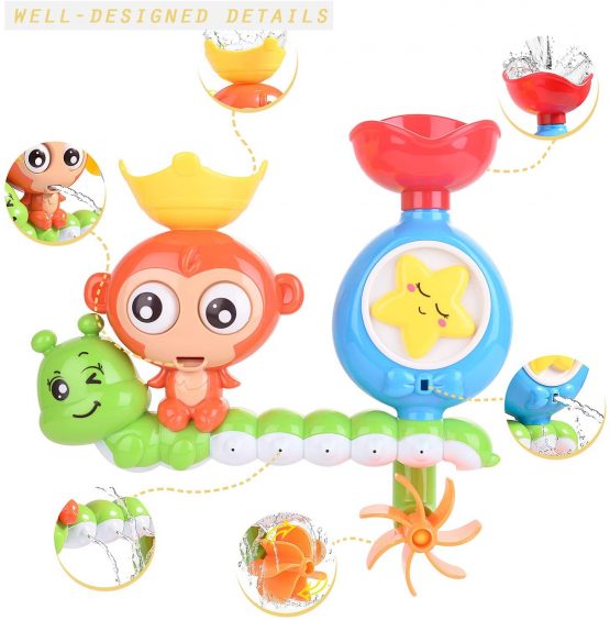 HellDoler Bath Toy, Bathtub Toy Waterfall Water Station with One Stackable Cups Fountain Water Shower Toy for Babies and Kids Gift - Image 4