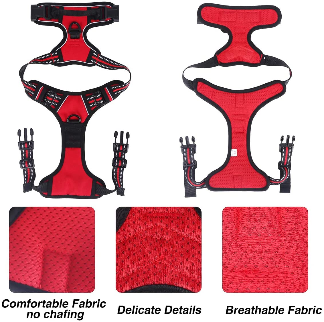 Belababy Dog Harness Small Medium Large No Pull, Adjustable Reflective Front Clip Dog Harness with Easy Control Handle - Image 3